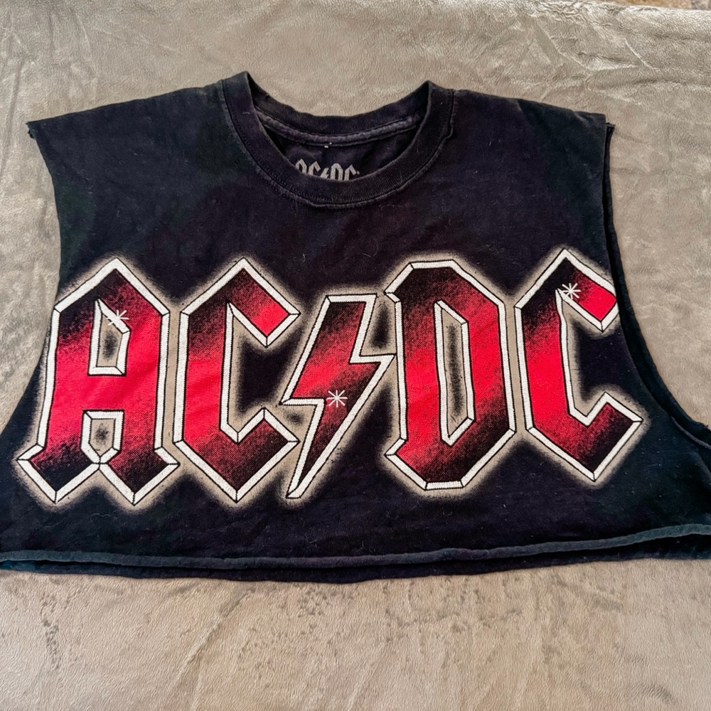 AC/DC Black and Red Sleeveless Top